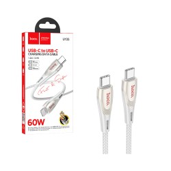 Cabo Hoco U133 Monte Tipo-C para Tipo-C PD60W 1,2m Cinza